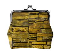 Rustic Rocks Brick Wall Print Exquisite Versatile Kiss Lock Coin Purse Cute Small Zipper Wallet for Coins Cards