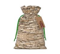 Rustic Rocks Brick Wall Print Reusable Drawstring Pouch,Perfect For Birthdays,Anniversaries,And Parties