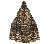 Rustic Rocks Brick Wall Print Unisex Hooded Cape Perfect For Halloweenrenaissance And Medieval Role Play Costumes