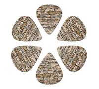 Rustic Rocks Brick Wall Printed Guitar Picks -6 Pcs Guitar Picks Plectrum,Guitar Accessories,Electric Guitar Pick 0.71mm