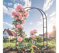 Rustic Rose Arch Weather-Resistant Garden Arch Powder-Coated Iron Wedding Arbor Sturdy Support for Climbing Plants Pergola Trellis (300x220cm)