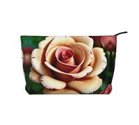 Rustic Rose Flower Corduroy Makeup Bag Travel Cosmetic Bag Organizer Toiletry Bag