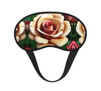 Rustic Rose Flower Print Blackout Sleep Mask - Side Sleeper Eye Cover, Soft Comfort, Perfect for Travel, Meditation