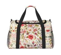 Rustic Rose Flower Print Duffel Bag for Travel Weekender Overnight Carry On Bag Women Men Gym Luggage Bag Carry on