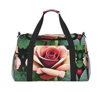 Rustic Rose Flowers Hand Travel Bag - Large Reusable Shopping Tote Bag, Perfect for Outdoor Activities, Sports, Camping & Groceries, Black, One Size