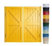 Rustic Saloon Doors Wood Swinging Half Door Auto Close Two-Way Cafe Swing Doors for Doorway Kitchen Pantry Bar Interior Partition 70 86 122 160cm Wide(Yellow,79x90 cm (WxH))