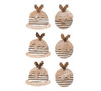 Rustic Self Adhesive Corrugated & Burlap Christmas Pud Embellishment x 3cm - Pack of 6