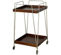 Rustic Service Cart, Mobile Bar Cart, Kitchen Cart on Wheels, Modern Classic Design, Wine Bottle Holder, Rolling Serving Cart with Wooden Top, Versatile and Stylish