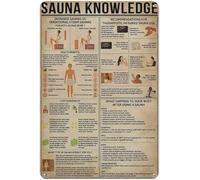Rustic Sign Metal Signs Sauna Knowledge Retro Tin Sign Sauna Room Wall Vintage Aluminum Sign For Kitchen Cafe Bar Metal Signs Posters Retro Plaque Room Club Garage Wall Decor Home Decor 12脳8 Inch