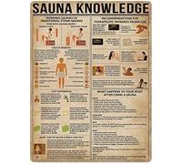Rustic Sign Metal Signs Sauna Knowledge Retro Tin Sign Vintage Sign for Kitchen Cafe Bar Metal Signs Posters Retro Plaque Room Club Garage Wall Decor Home Decor 12×8 inch