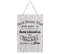 Rustic Sign Wall Decor Motivational Quotes Hanging Sign God Bless The Food Before Us Signs Wall Decor for Living Room Home Decoration Housewarming Gift 8x12in