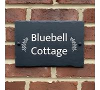 Rustic Slate House Sign - Custom House number plaques with Natural Farmhouse Design- Includes Screws & Fixings - Ideal for Home, Office (Design 3, Medium)