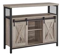 Rustic Sliding Doors Kitchen Cabinet with Adjustable Shelves