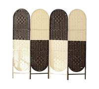 Rustic Solid Wood 4-Panel Foldable Room Divider - Minimalist Country Style Living Room Partition Screen (170x40cm, A) - Stylish Home Décor for Privacy and Space Management