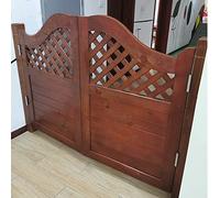 Rustic Solid Wood Cafe Swinging Doors Customizable Saloon Style Entrance with Hinges for Bar Kitchen Garden Shop Parlor Outdoor Fence Gates (W105xH90cm)