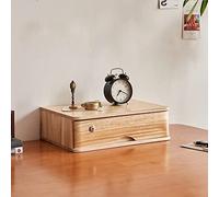Rustic Solid Wood Desk Organizer with Lockable Drawers, A4 Document Storage & Receipt Holder, 3-Drawer Office Cabinet for Workspace Organization