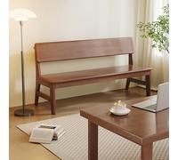Rustic Solid Wood Dining Bench with Armrests | Entryway Storage Seat | Farmhouse Garden Bench for Indoor/Outdoor Use | Brown, 140x45x86cm | Perfect for Patio, Hallway, Bedroom, Mud Room