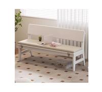 Rustic Solid Wood Dining Bench with Tall Back & Padded Seat - 63in Farmhouse Style Entryway Bench for Kitchen Living Room Bedroom - White Indoor Furniture Cozy Seating Solution