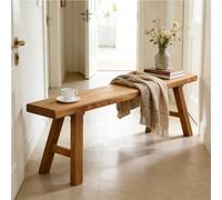 Rustic Solid Wood Entryway Bench - 63" Sturdy Dining Table & End of Bed Storage - Farmhouse Style Narrow Furniture for Bedroom, Hallway & Kitchen