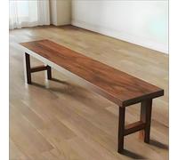 Rustic Solid Wood Entryway Bench - Farmhouse Style, Long & Narrow Design for Kitchen/Dining, Easy Assembly, Sturdy Wooden Seating for Hallway or Bed End, Versatile Home Furniture