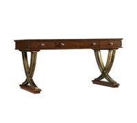 Rustic Solid Wood Executive Desk with Drawers - Perfect for Home Office, Study & Work Space - Walnut Brown Finish - Stylish & Functional Workstation (M)