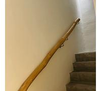 Rustic Solid Wood il Kit with Metal Bracket Non-Slip Stair Rail for Elderly Safety Villa Loft Support Rod 150cm - Durable Banister for Stair Corridors