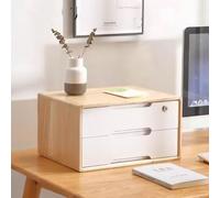 Rustic Solid Wood Locking File Cabinet - Stylish Desktop Filing Cabinet with Lock for Home or Office Storage A2 Drawer - Secure nization for Accessories and Documents