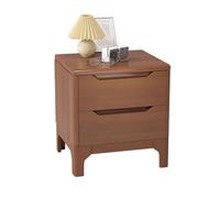 Rustic Solid Wood Nightstand with 2 Drawers Sturdy Storage End Table for Bedroom Living Room Hallway Entryway 19.7in Wide Brown Bedside Table Perfect for Dorms.