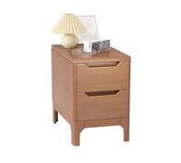 Rustic Solid Wood Nightstand with 2 Drawers Sturdy Storage End Table for Bedroom Living Room Hallway Entryway Dormitory - Compact 11.8in Brown Design