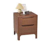 Rustic Solid Wood Nightstand with 2 Drawers Sturdy Storage End Table for Bedroom Living Room Sofa Hallway Entryway Dormitory - 15.7in Wide Brown