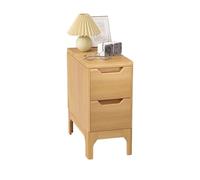 Rustic Solid Wood Nightstand with 2 Drawers Sturdy Storage End Table for Bedroom Living Room Sofa Hallway & Entryway - & Stylish Design (Width 7.9in/20cm)