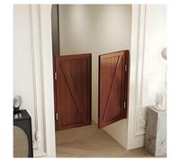 Rustic Solid Wood Saloon Doors - Western Style Half Door for Kitchen Bar HallwayAuto-Close Hinges & HardwareInterior Partition Door 55.1x39.4in (AW140xH100cm)
