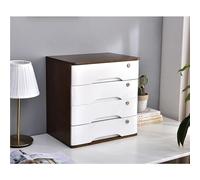 Rustic Solid Wood Storage Box With Lock,1-4 Drawer Desk For Office,Home & School-Versatile Filing Solution For Cabinet & Drawer,C-4 layer