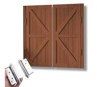 Rustic Solid Wood Swinging Cafe DoorsDouble Indoor AutoClose Hinged Doors for Kitchen Bathroom BarStylish Rustic Brown Finish (2 Doors W170xH100cm)