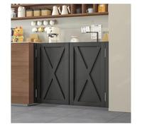 Rustic Solid Wood Swinging Doors for Indoor Farmhouse - Saloon Cafe Style with Hinges & Doorposts Perfect for Entrance Closet Stairway & Bathroom (W110xH100cm)