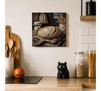 Rustic Sourdough Bread Bakery Scene Canvas Kitchen Wall Art 12x12