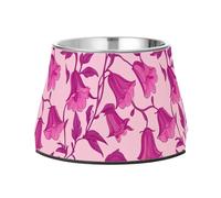 Rustic Spring Chic Flowers Bowl for Pets Non Skid Stainless Steel Pets Feeding Bowl for Small Dogs Comfort Feeding