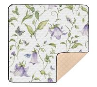 Rustic Spring Chic Flowers White Soft Thick Baby Play Mat for Indoor Outdoor Cozy Breathable Activity Gym Mat for Baby Toddler Infant, 50'' x 50''