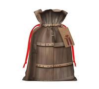 Rustic Stall Wooden Door Print Birthday Gifts Wrap Bag Unique Drawstring Gifts Bag Canvas Bags for Party Wedding Present,1 Piece M