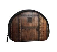 Rustic Stall Wooden Door Print Coin Purse Mini Wallet for Women Girls Personality Small Coin Pouch Shell Storage Bag Clutch Wallets, One Size, Casual