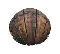 Rustic Stall Wooden Door Printed Bathing Hats, Dual Layer Reusable Headgear, Large Hair Cover For Daily Skin Care