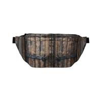 Rustic Stall Wooden Door Printed Waist Bag Adjustable Bum Bag Lightweight Travel Waist Fanny Pack Belt for Walking Cycling Hiking Travel