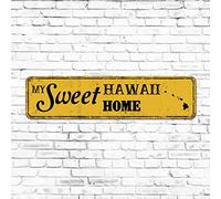 Rustic State Decor Hawaii Tin Sign Rustic Metal City Sign Country Souvenir Wall Art Hawaii Aluminum Sign Hawaii Lover My Sweet Home Sign for Bathroom Laundry Room Restroom 4x18in