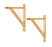 Rustic State Palma Wall Mount Wood Triangle Sconce Bracket for Plug in Hanging Pendant Light Lamp Cord Kit Fixture - DIY Shelf Project Decoration - Decorative Plant Hanger - Natural - Set of 2