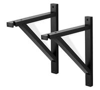 Rustic State Wall Mount Wooden Triangle Sconce Bracket for Hanging Plug in Pendant Light Lamp Cord Kit Fixture - DIY Shelf Project - Decorative Wall Plant Hanger - Black - Set of 2