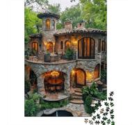 Rustic Stone Villa 1000 Pc Eco-friendly Paper Jigsaw Puzzle Kids Beginners Fun Game Beautiful Decoration 52x38cm/1000pcs
