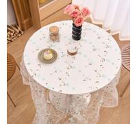 Rustic Style Floral Embroidered Lace Tablecloth Polyester Dining Room for Decor Party Wedding Banquet Soft Easy Care Washable Fabric Home Kitchen for textile White Gray Blue Pink Red Brown 150x150cm