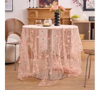 Rustic Style Floral Embroidered Lace Tablecloth Polyester Dining Room for Decor Party Wedding Banquet Soft Easy Care Washable Fabric Home Kitchen for textile White Gray Blue Pink Red Brown 150x150cm