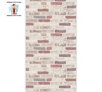 Rustic Style Red Brick Design Wallpaper, Washable with a Raised Brick Pattern