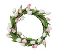 Rustic Summer Front Door Wreath Decor - Artificial Flower Greenery Wall Hanging Ring Arrangement, Farmhouse Botanical Welcome Accent | Handcrafted Seasonal Ornament For Home Apartment Indoor Outdoor G
